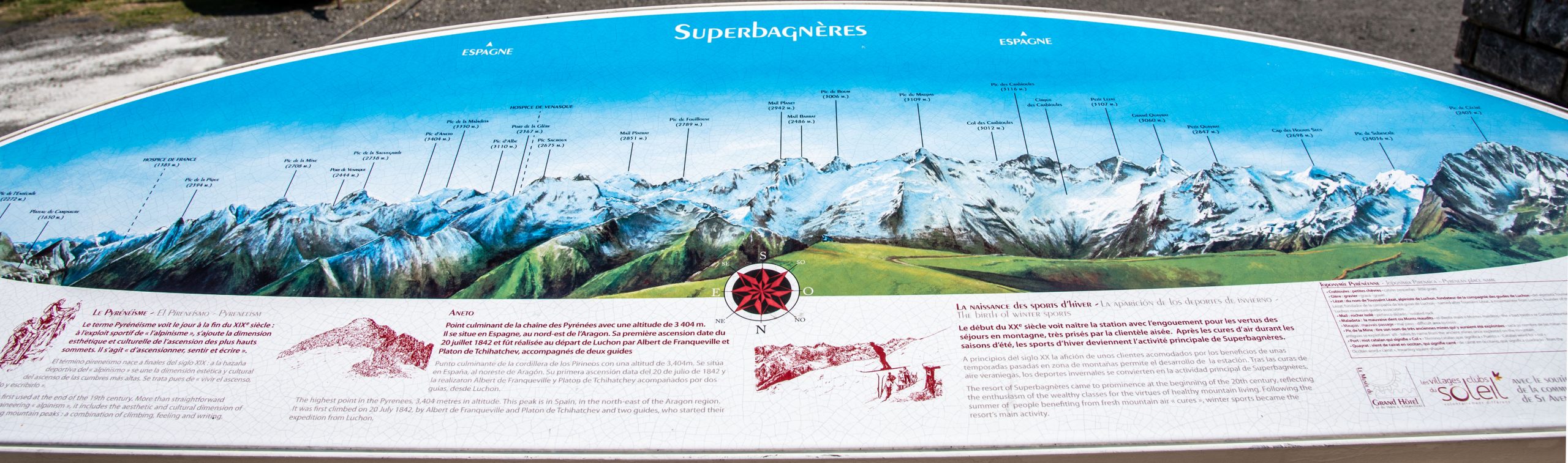 Table d'orientation , hotel Superbagnères